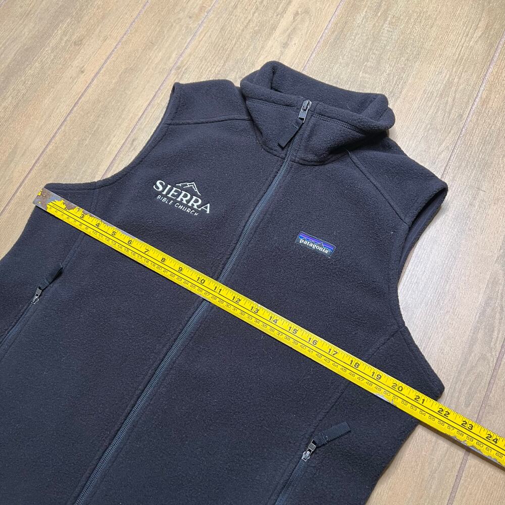 Patagonia Synchilla Fleece Vest Womens L Black Full Zip Sierra Church Logo - Picture 7 of 15